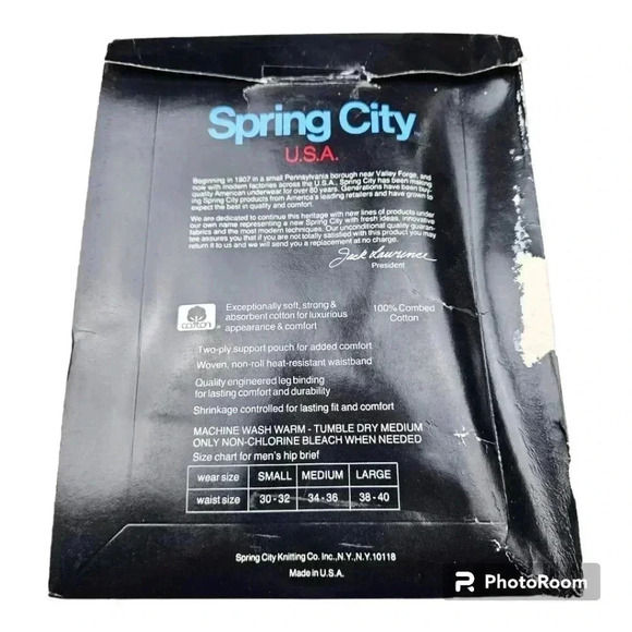 80s Made in the USA mens hip brief by Spring City Knitting Co. royal blue Medium - Picture 8 of 9